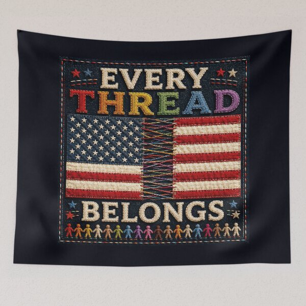 Item preview, ✂️ STITCHED TOGETHER COLLECTION ✂️- ❤️ - AMERICAN UNITY -  Every Thread Belongs designed and sold by WheelieGdArt.