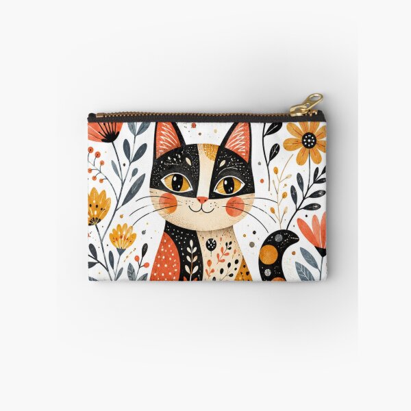 Item preview, Whimsical Floral Folk Art Cat designed and sold by Rohan132.