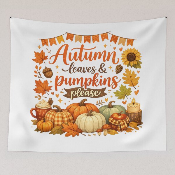 Item preview, Autumn Leaves & Pumpkins please designed and sold by SaikoDesigns.