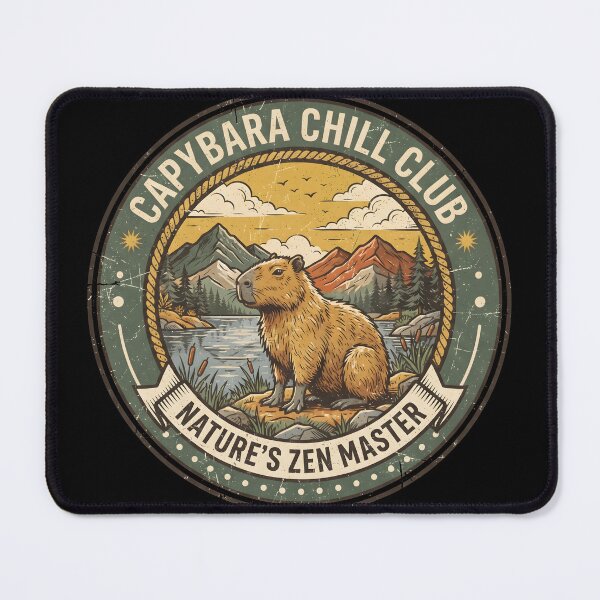 Item preview, Capybara Chill Club Vintage National Park Nature Zen Master designed and sold by WorldShop17.