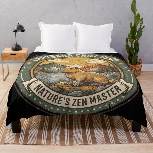 Item preview, Capybara Chill Club Vintage National Park Nature Zen Master designed and sold by WorldShop17.
