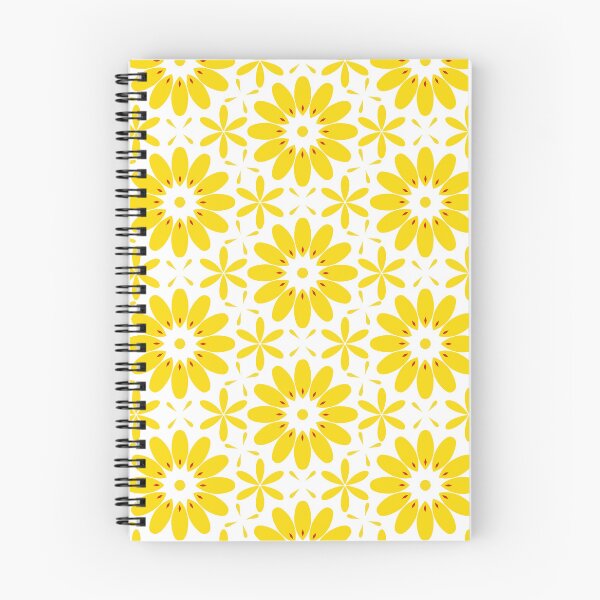 Item preview, Yellow flowers with red accents on white background designed and sold by Chantal creates.