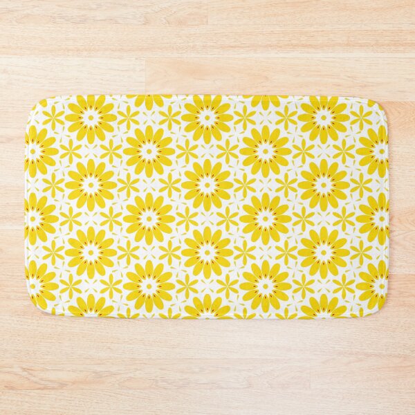 Item preview, Yellow flowers with red accents on white background designed and sold by Chantal creates.