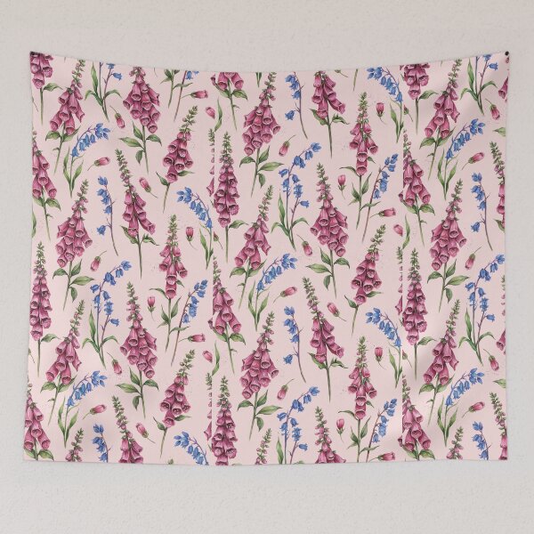 Item preview, Foxglove and Bluebell Floral Pattern designed and sold by NuvoraNest.