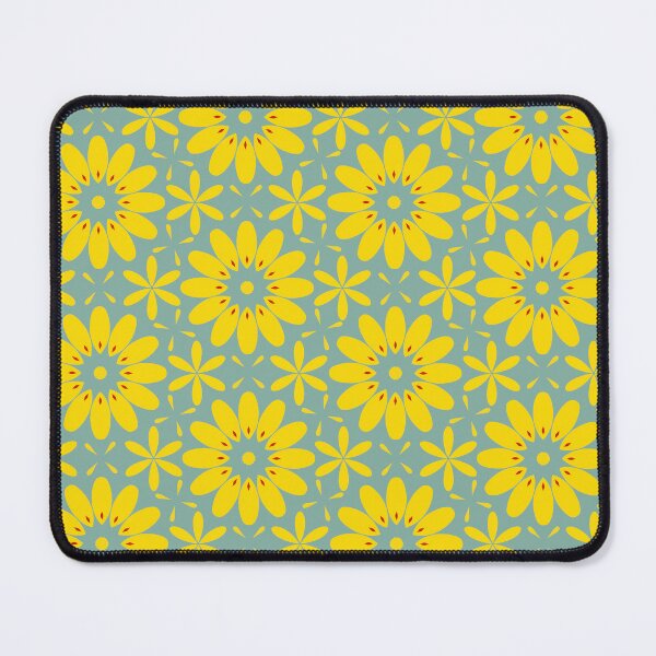 Item preview, Copy of Yellow flowers with red accents on sage green background designed and sold by Chantal creates.
