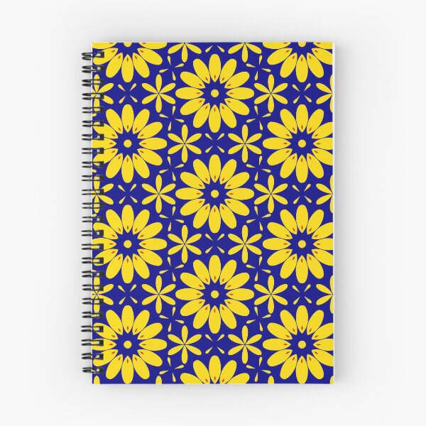 Item preview, Yellow flowers with red accents on royal blue background designed and sold by Chantal creates.
