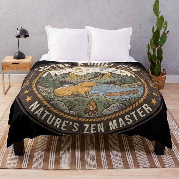 Item preview, Capybara Chill Club Vintage National Park Nature Zen Master designed and sold by WorldShop17.