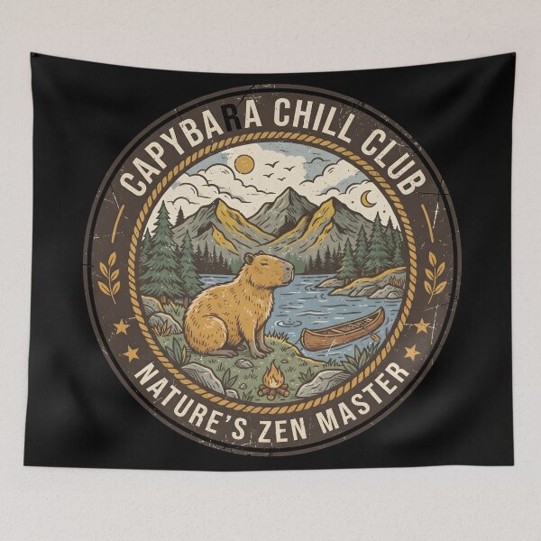 Item preview, Capybara Chill Club Vintage National Park Nature Zen Master designed and sold by WorldShop17.