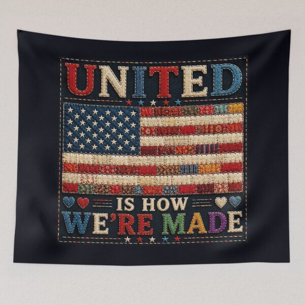 Item preview, ✂️ STITCHED TOGETHER COLLECTION ✂️- ❤️ - AMERICAN UNITY - United Is How We're Made designed and sold by WheelieGdArt.