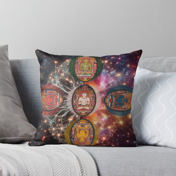 Item preview, Five Dhyani Buddhas | Five Wisdom Buddhas | Five Tathagatas | Five Buddha Families | Pañcatathāgata | Wǔzhì Rúlái Thangka designed and sold by mudlotus-org.