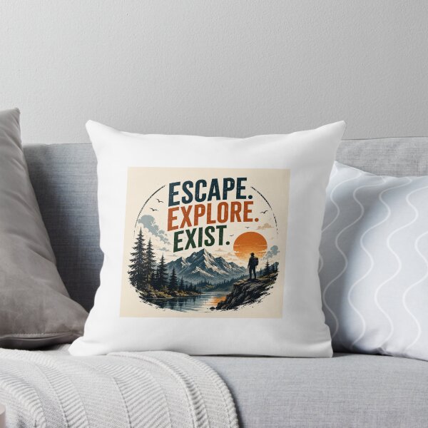 Item preview, Escape Explore Exist Mountain Adventure Design designed and sold by dearstickers.