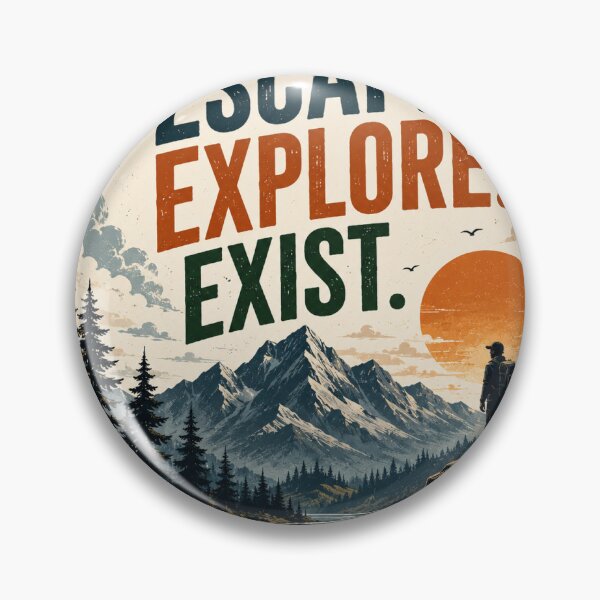 Item preview, Escape Explore Exist Mountain Adventure Design designed and sold by dearstickers.