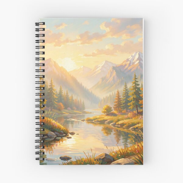 Item preview, Golden River Valley: Majestic Sunlit Mountain Landscape designed and sold by MoonwoodStudio.