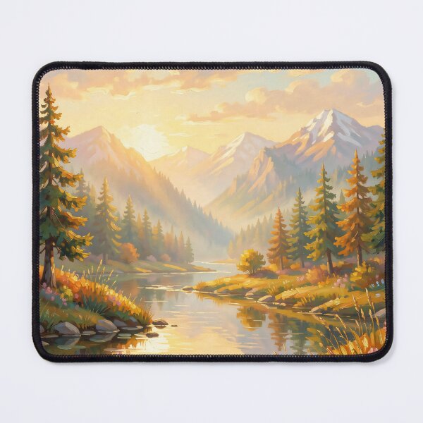 Item preview, Golden River Valley: Majestic Sunlit Mountain Landscape designed and sold by MoonwoodStudio.
