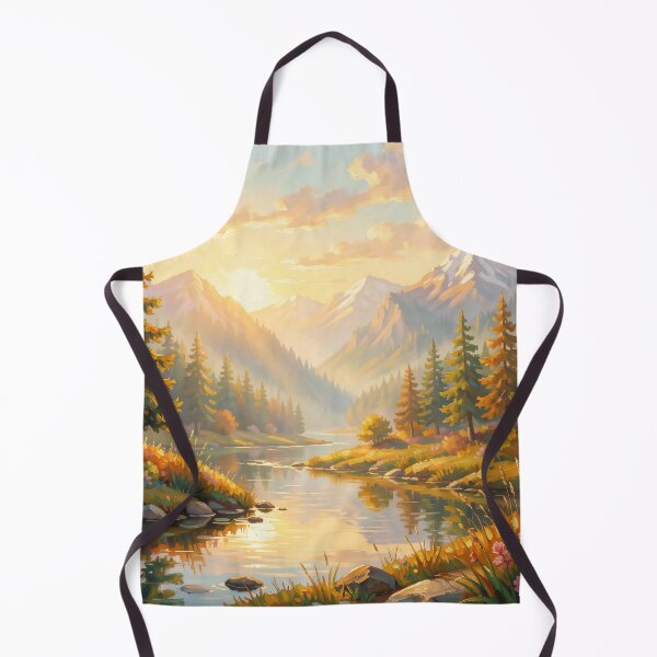 Item preview, Golden River Valley: Majestic Sunlit Mountain Landscape designed and sold by MoonwoodStudio.