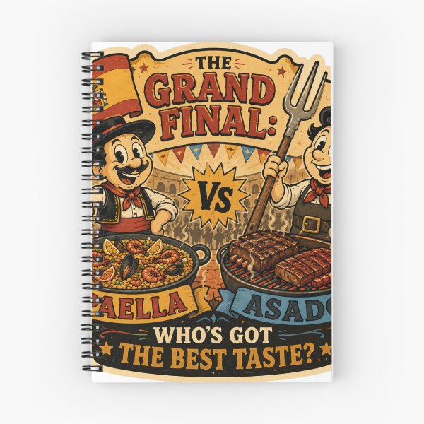 Item preview, Paella vs Asado Retro Cartoon Sticker – Funny Food Battle Vintage 1930s Style Decal designed and sold by Mafiazilla.