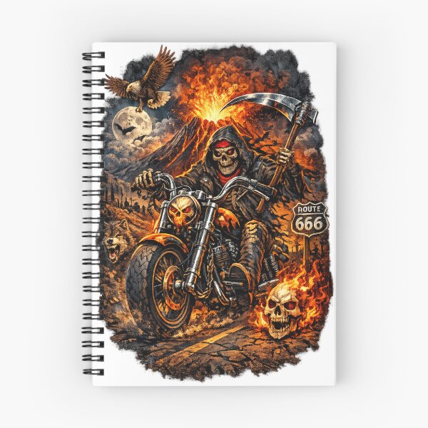 Item preview, Hell Rider – Skeleton Biker on Route 666 designed and sold by CMA Design Studio.