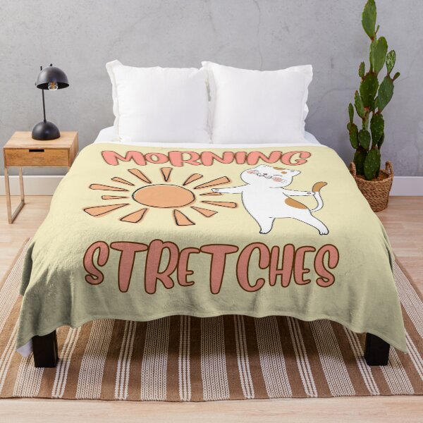 Item preview, Morning stretches, ginger and white cat designed and sold by BritishDelights.