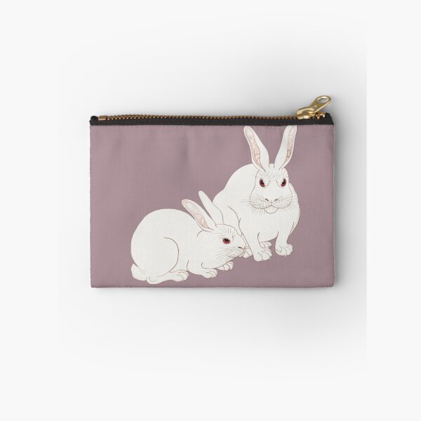 Item preview, Japanese Animal Art - Rabbits - Modern Ukiyo-e - Japandi,  Dusty Pink designed and sold by Black Swallow.