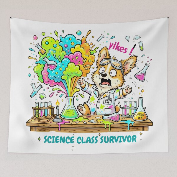 Item preview, Funny Corgi Science Class Survivor Shirt, Corgi Lab Experiment Gone Wrong Tee, Unique Corgi Back to School Gift for Dog and Science Lovers designed and sold by Wearable Canvas...
