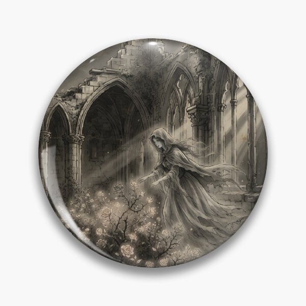 Item preview, The Spectral Gardener of the Ruined Cloister Sumi-e Ink Wash designed and sold by DuckOddity.