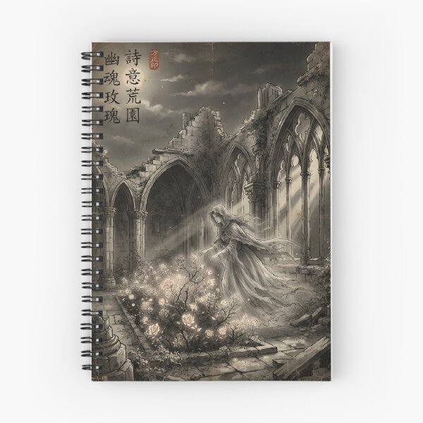 Item preview, The Spectral Gardener of the Ruined Cloister Sumi-e Ink Wash designed and sold by DuckOddity.