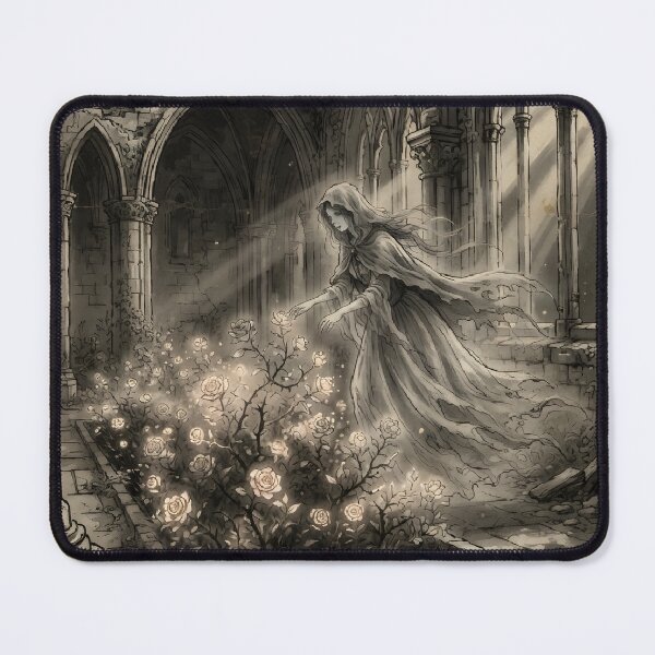 Item preview, The Spectral Gardener of the Ruined Cloister Sumi-e Ink Wash designed and sold by DuckOddity.