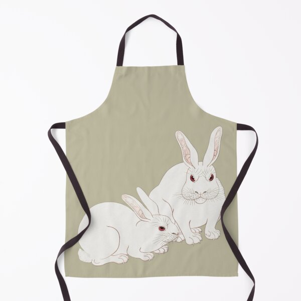 Item preview, Japanese Animal Art - Rabbits - Modern Ukiyo-e - Japandi, Beige designed and sold by Black Swallow.