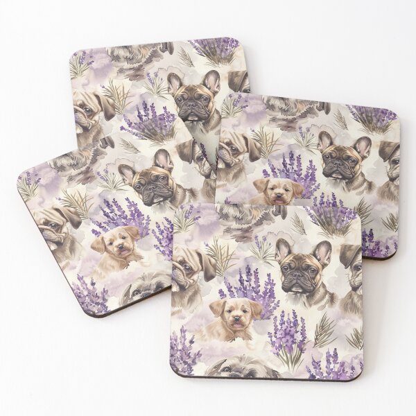 Artikelvorschau, Hunde mit Lavendel – Aquarell Floral & Haustiere entworfen und verkauft von Ginetta0815.