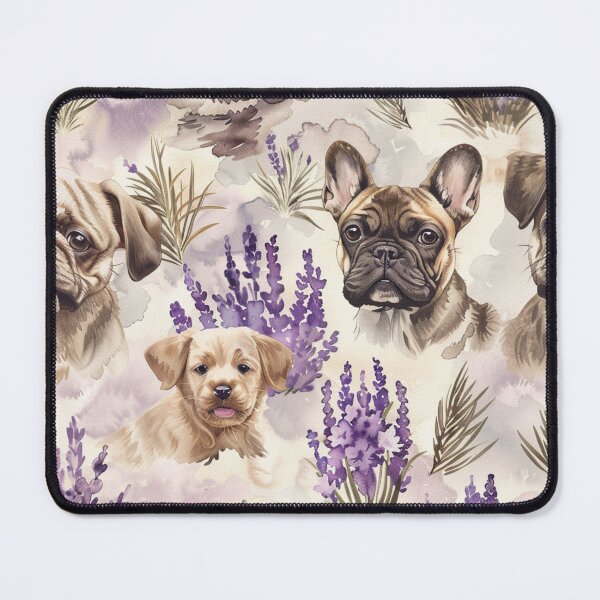 Item preview, Dogs with Lavender – Watercolor Floral & Pets designed and sold by Ginetta0815.