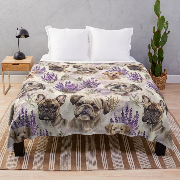 Item preview, Dogs with Lavender – Watercolor Floral & Pets designed and sold by Ginetta0815.