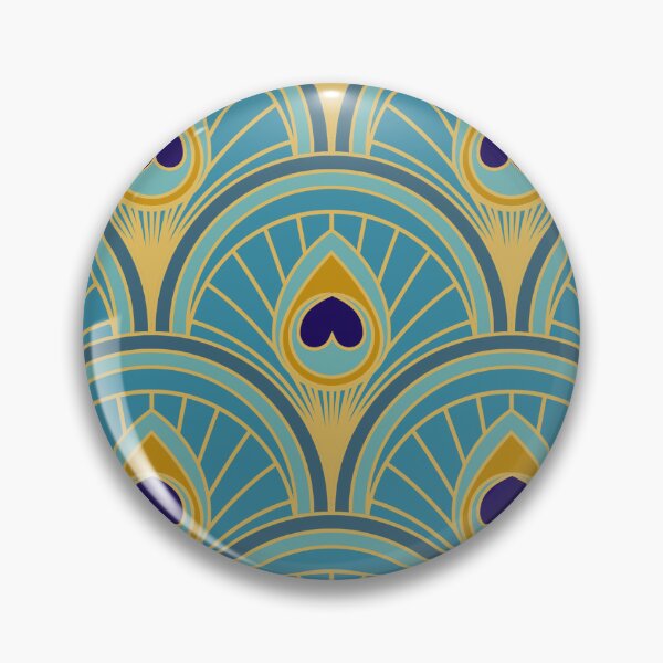 Item preview, Hera Peacock Feather Art Deco Pattern designed and sold by Praline Creative.
