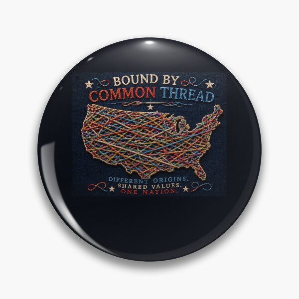 Item preview, ✂️ STITCHED TOGETHER COLLECTION ✂️- ❤️ - Bound by Common Thread - Interlaced threads forming the American outline v1 designed and sold by WheelieGdArt.