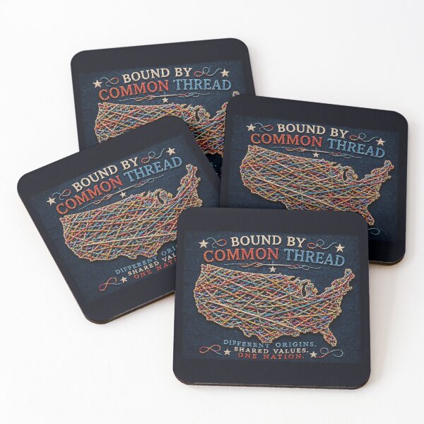 Item preview, ✂️ STITCHED TOGETHER COLLECTION ✂️- ❤️ - Bound by Common Thread - Interlaced threads forming the American outline v1 designed and sold by WheelieGdArt.