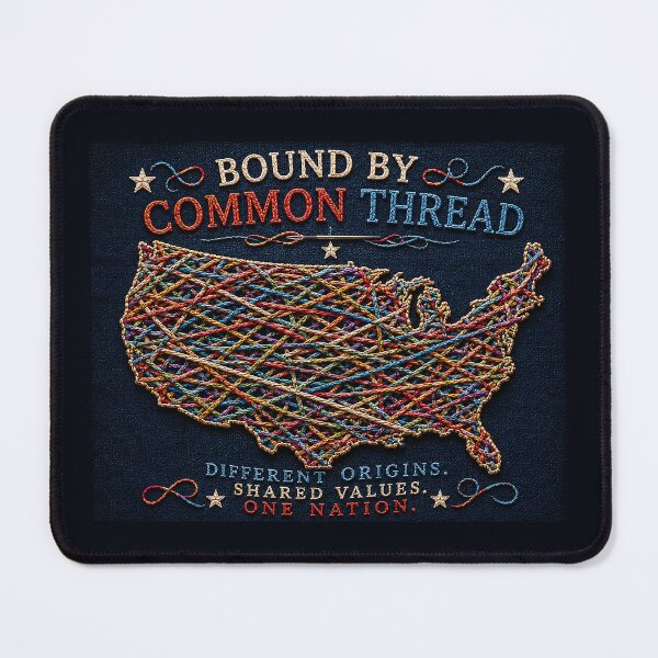 Item preview, ✂️ STITCHED TOGETHER COLLECTION ✂️- ❤️ - Bound by Common Thread - Interlaced threads forming the American outline v1 designed and sold by WheelieGdArt.