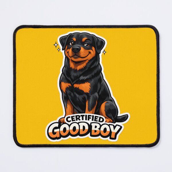 Item preview, Certified Good Boy Funny Rottweiler Dog Sticker designed and sold by lazygum.