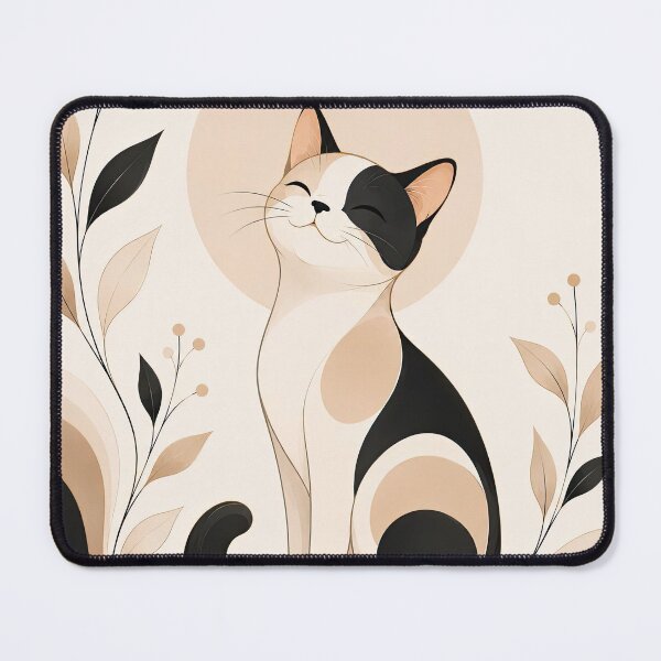 Item preview, Minimalist Calico Cat Botanical Line Art designed and sold by dreamybyana.