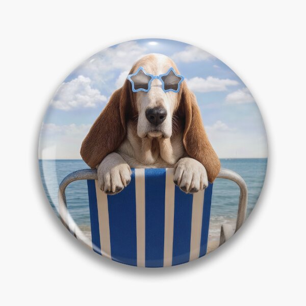 Item preview, Basset Hound on a Beach Chair designed and sold by Maria Dryfhout.