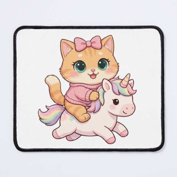 Item preview, Cute Kitten Riding Rainbow Unicorn Fantasy designed and sold by Moody Vibes Studio.