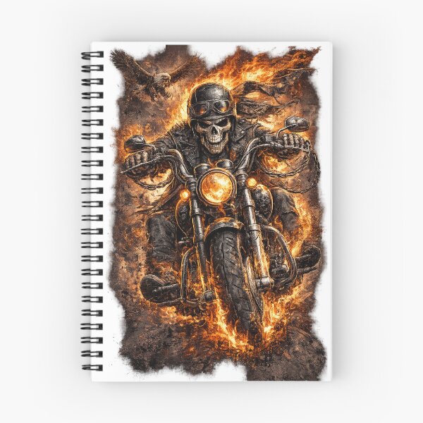 Item preview, Hellfire Skeleton Biker – Ride Through Flames designed and sold by CMA Design Studio.