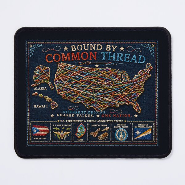 Item preview, ✂️ STITCHED TOGETHER COLLECTION ✂️- ❤️ - Bound by Common Thread - Interlaced threads forming the American outline v2 designed and sold by WheelieGdArt.