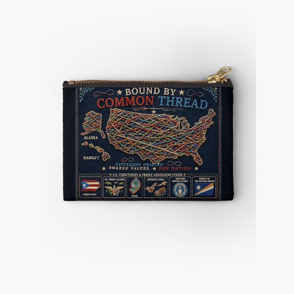 Item preview, ✂️ STITCHED TOGETHER COLLECTION ✂️- ❤️ - Bound by Common Thread - Interlaced threads forming the American outline v2 designed and sold by WheelieGdArt.