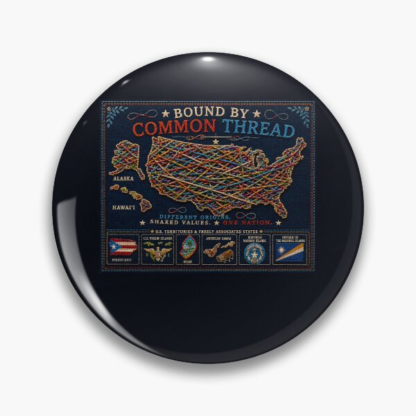 Item preview, ✂️ STITCHED TOGETHER COLLECTION ✂️- ❤️ - Bound by Common Thread - Interlaced threads forming the American outline v2 designed and sold by WheelieGdArt.