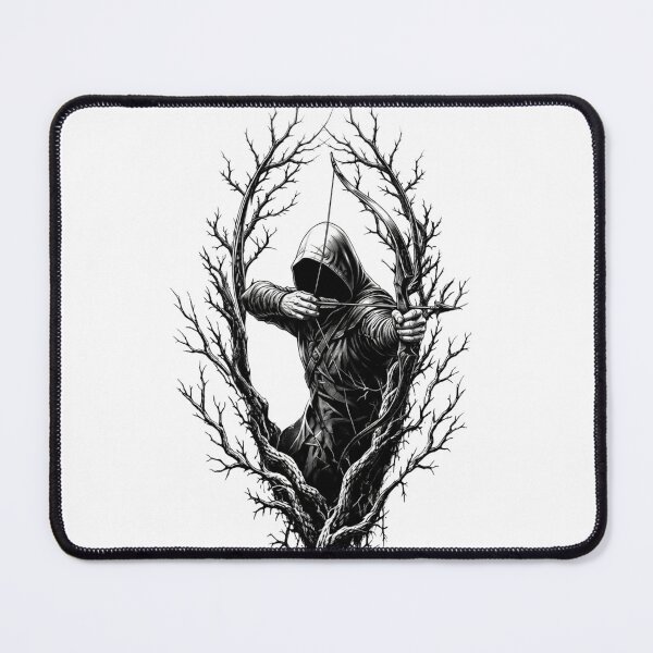 Item preview, Dark Forest Archer Fantasy Silhouette Art designed and sold by RoyalDeluxGo.