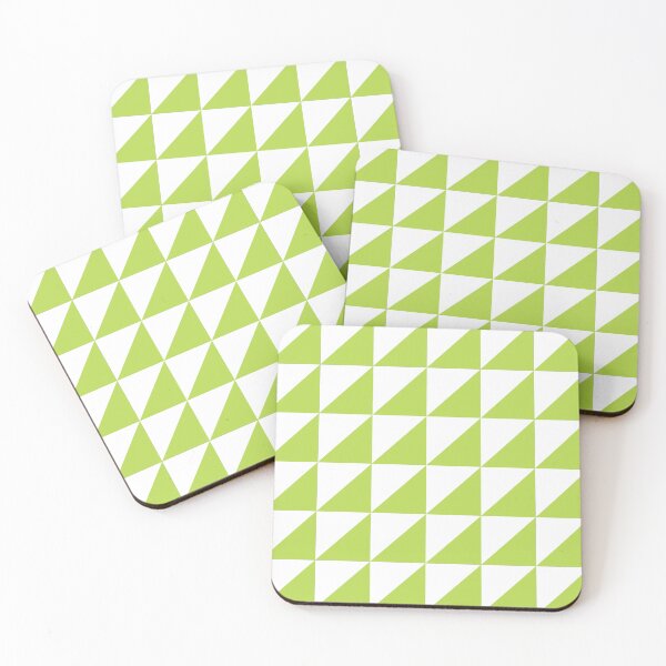Item preview, White And Lime Triangle Mosaic Pattern designed and sold by pattern-archive.