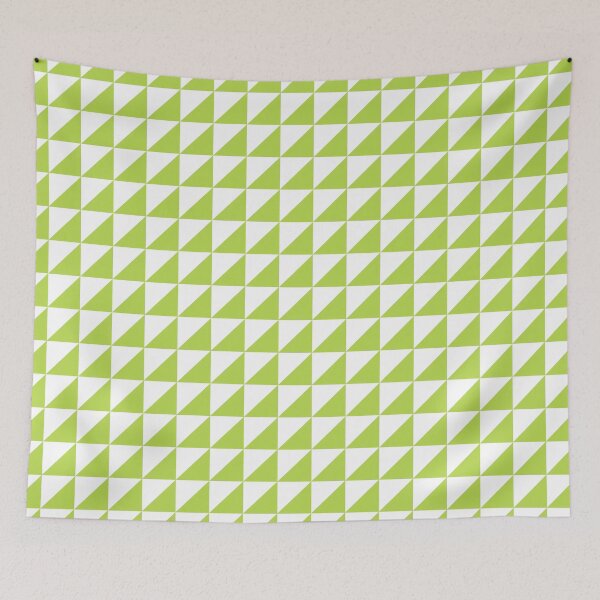 Item preview, Patrón de mosaico triangular blanco y lima designed and sold by pattern-archive.