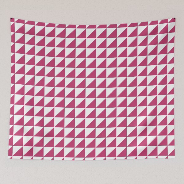 Aperçu de l'œuvre Motif mosaïque triangulaire blanc et magenta créée et vendue par pattern-archive.