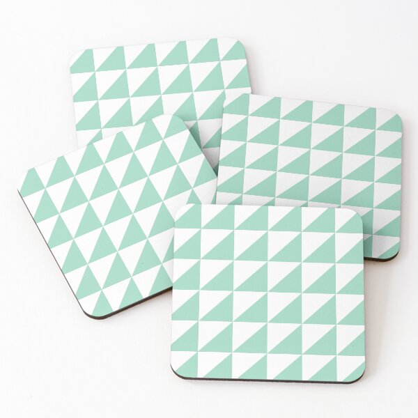 Item preview, White And Mint Triangle Mosaic Pattern designed and sold by pattern-archive.