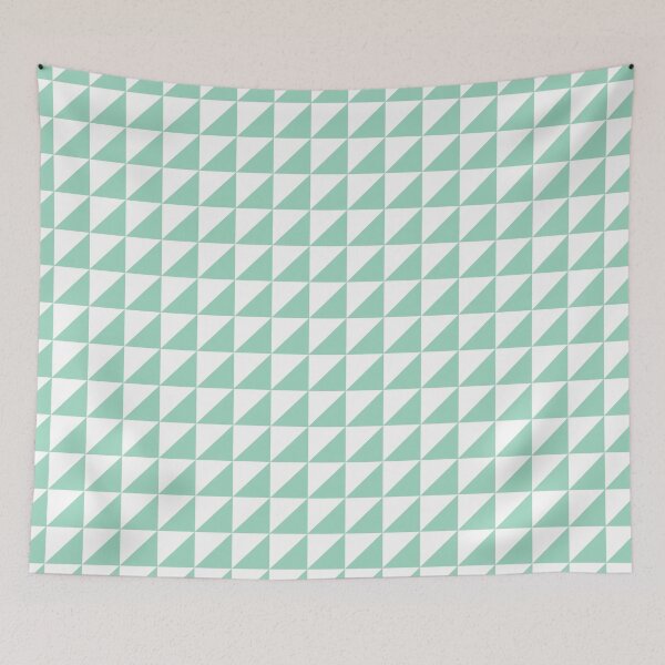 Item preview, White And Mint Triangle Mosaic Pattern designed and sold by pattern-archive.