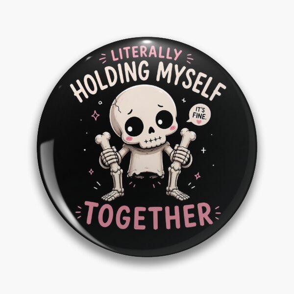 Item preview, Holding Myself Together Funny Skeleton T-Shirt | Cute Dark Humor Graphic Tee designed and sold by Ahmed-G-Designs.